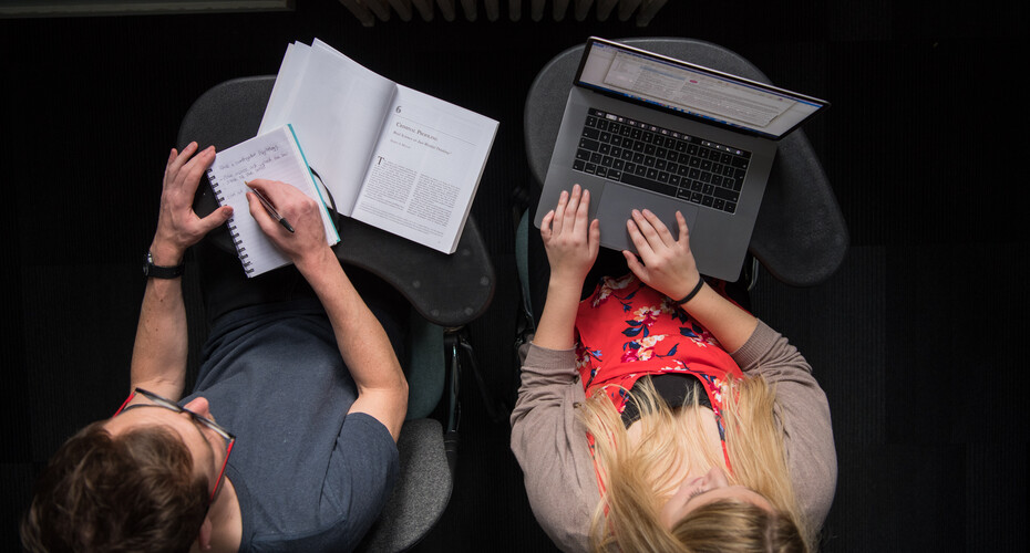 Students working