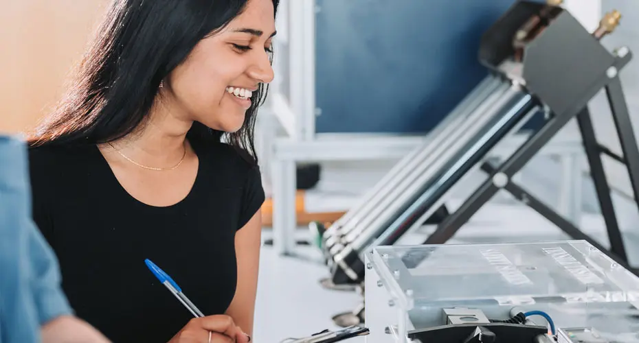 Student in lab